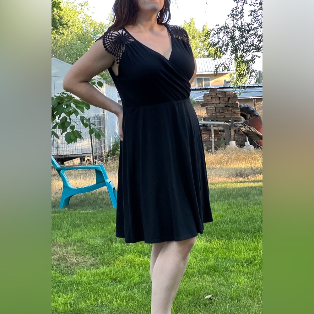 Plus Lace Wrap Dress A Line